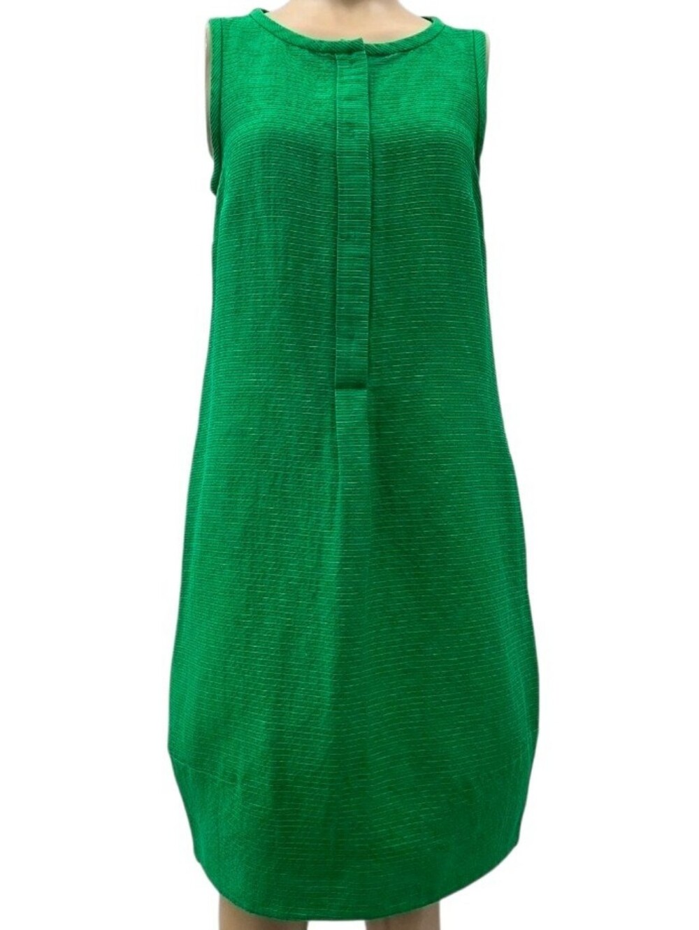 Max Mara Kelly green silk blend shift mini Dress textured finish Size 6 - Picture 3 of 16